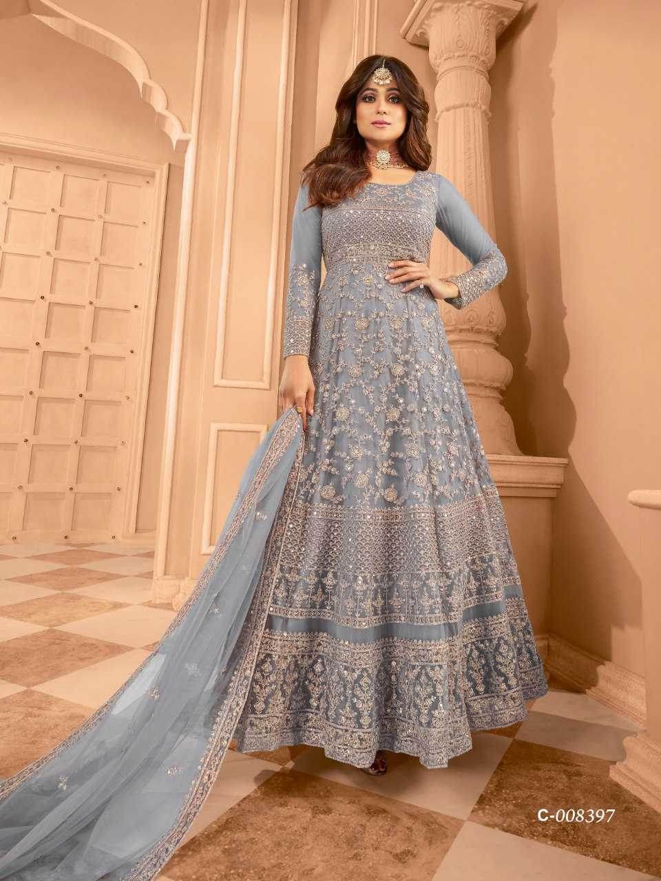 Japan Sartin Embroidery Anarkali Long Sequin Gown - MYLUXURY LANE ENTERPRISE